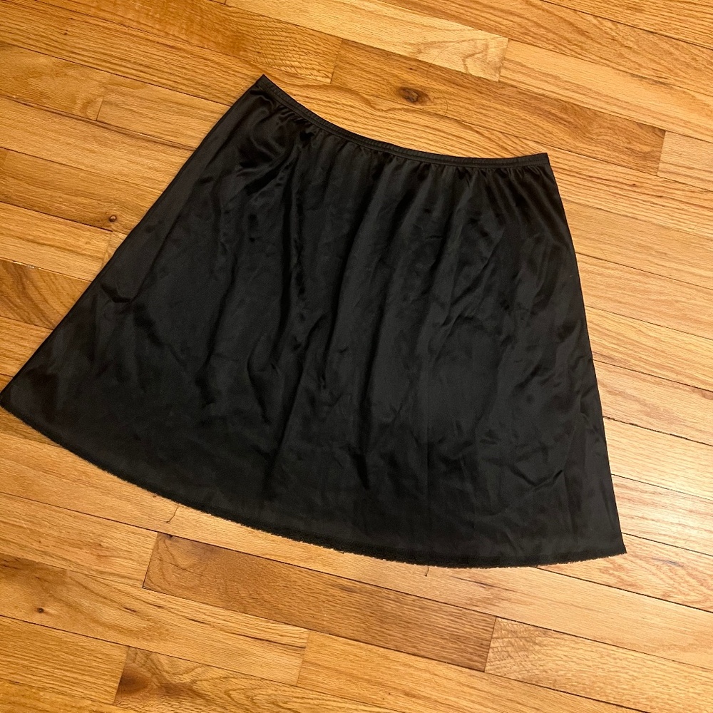 Adonna black slip mini skirt